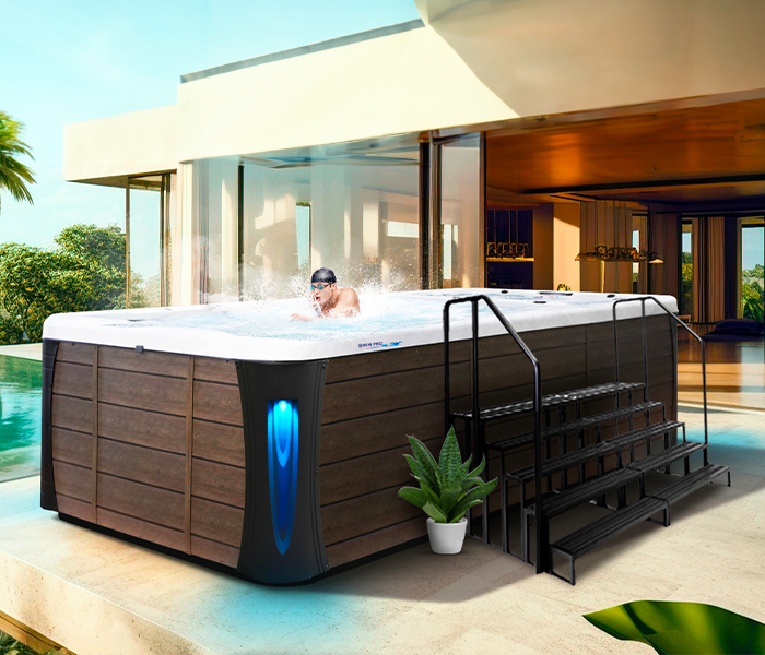 Calspas hot tub being used in a family setting - Newark