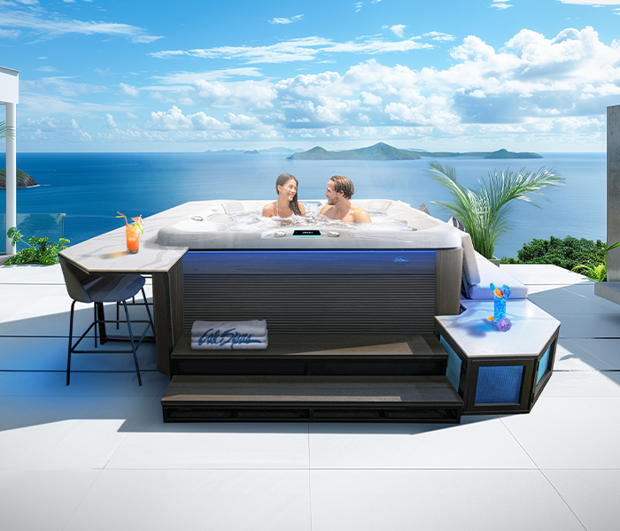 Calspas hot tub being used in a family setting - Newark